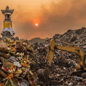 Sampah canang di Bali